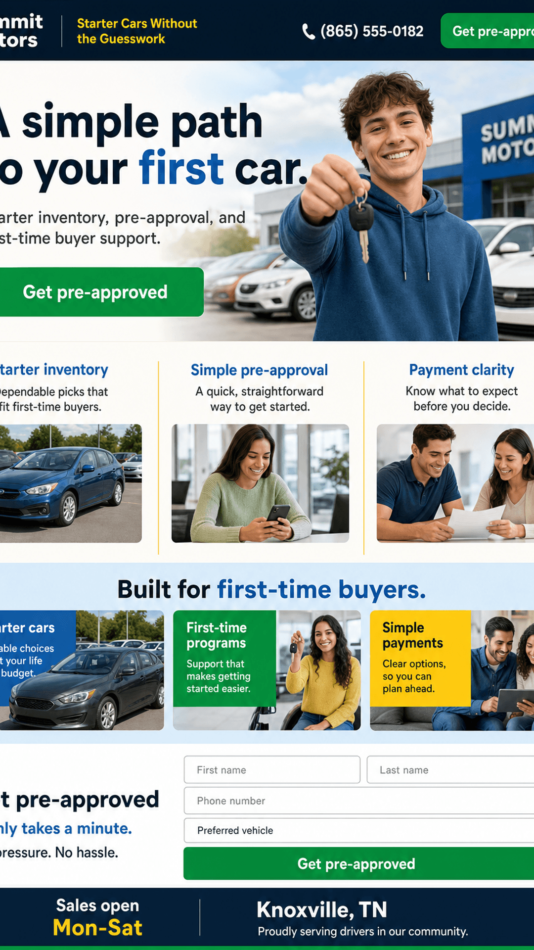 First-time buyers landing page
