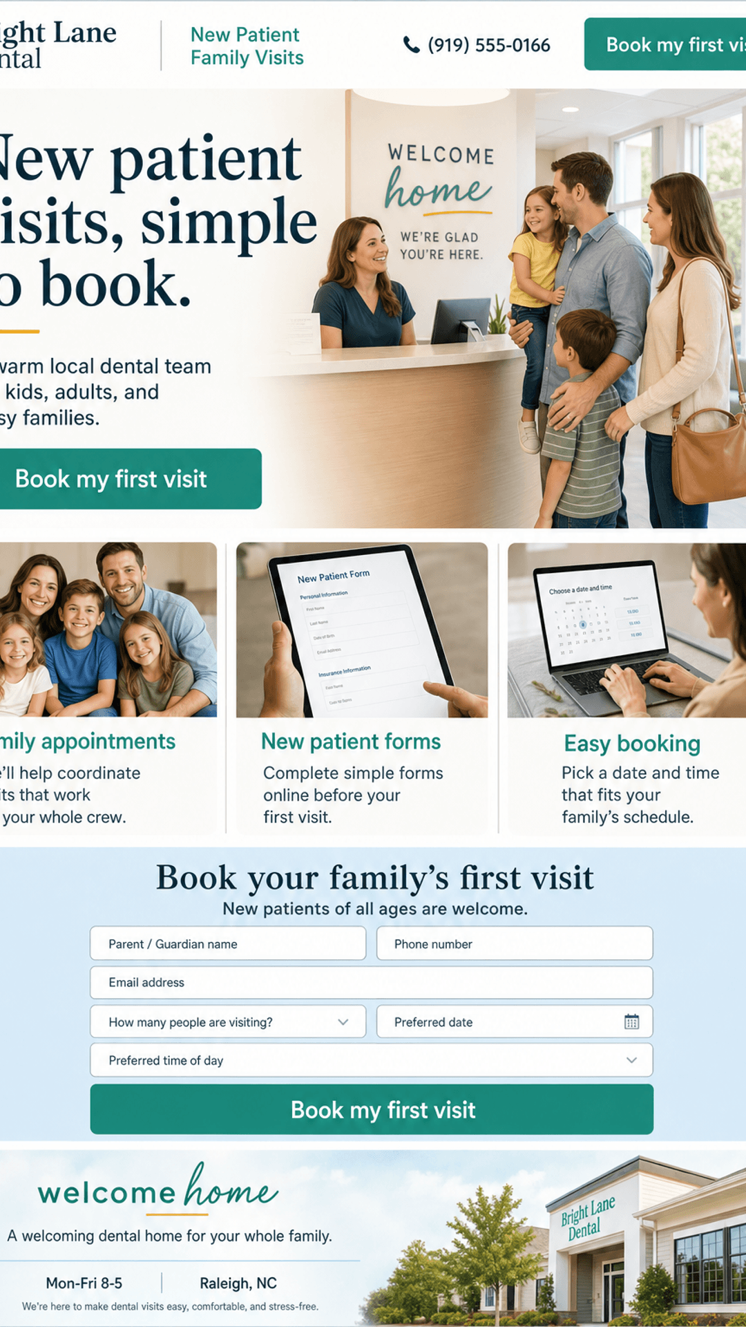 New patients landing page