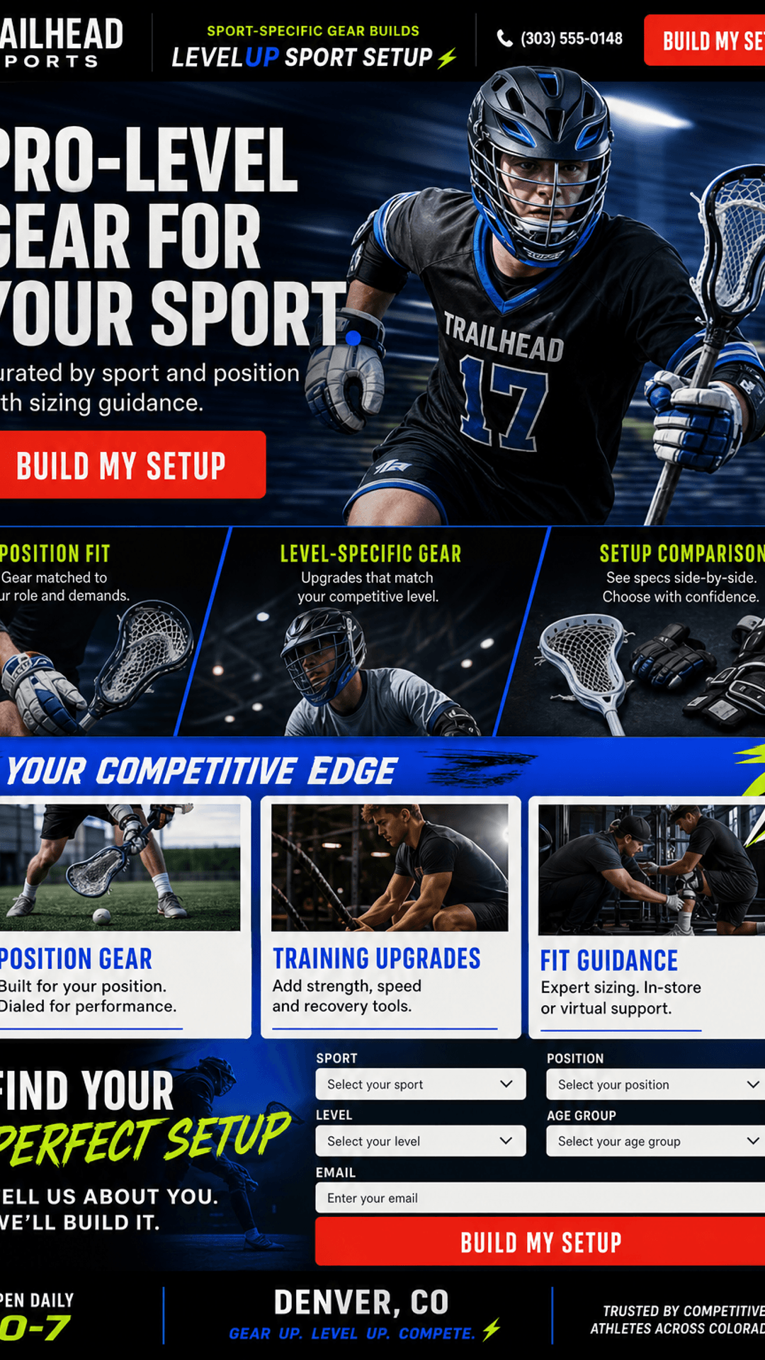 Athletes landing page