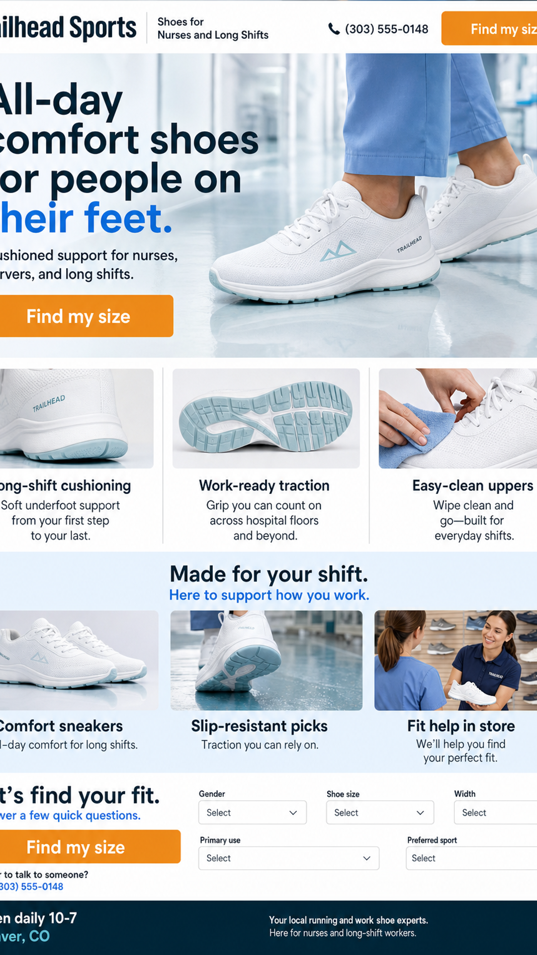 Nurses / on feet landing page